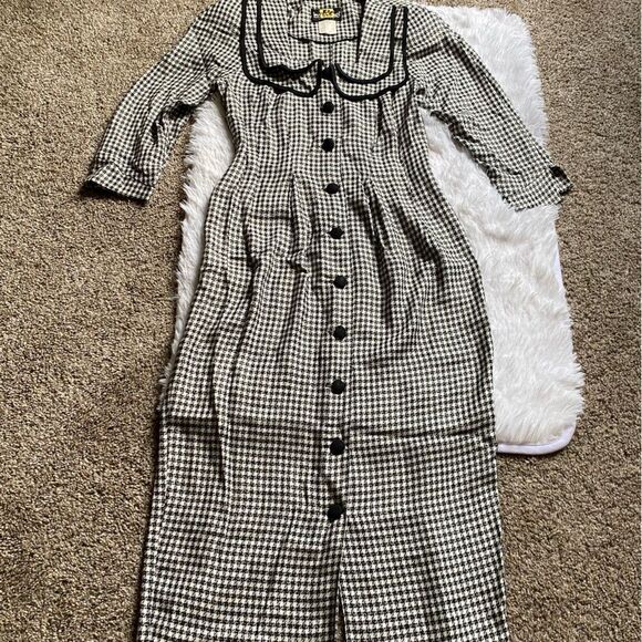 Brioche California Vintage Dress Gingham Prairie Farmhouse Button Down Cottage - Picture 12 of 15